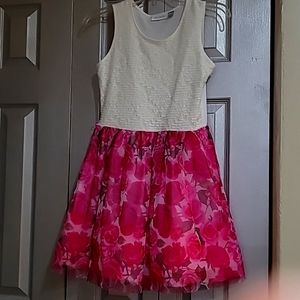 Children's Place girl's White and Pink Floral Dress size 10/12